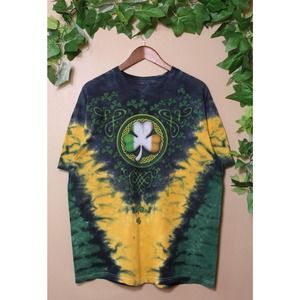 VINTAGE 4 LEAF CLOVER RASTA TYE DYE LARGE TSHIRT